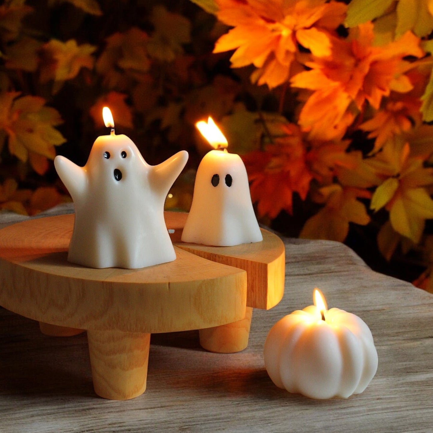 Unique Pumpkin Shaped Candle for Halloween | Spooky Season Decor - Soy Wax Candles