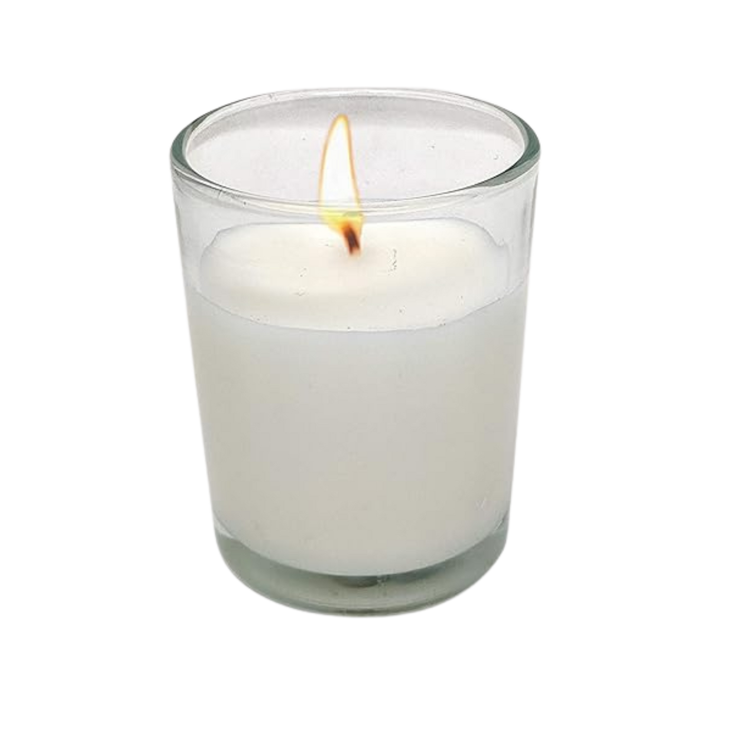 I Scented Candle White Votive Candles in Glass - Using for Party & Wedding Decor - Classic Design, Long Burn Time, Set of 20