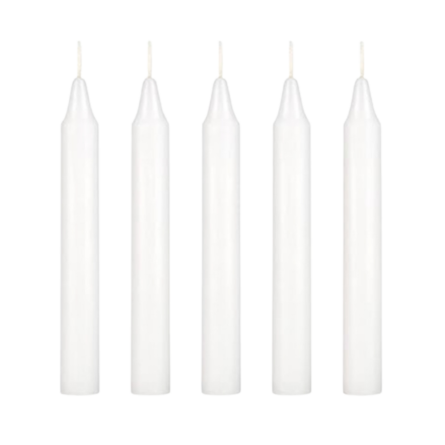 I Scented Candle White Chime Candles – Ritual & Decor Candles - 0.5"W x 4"H, Classic Design, Set of 20