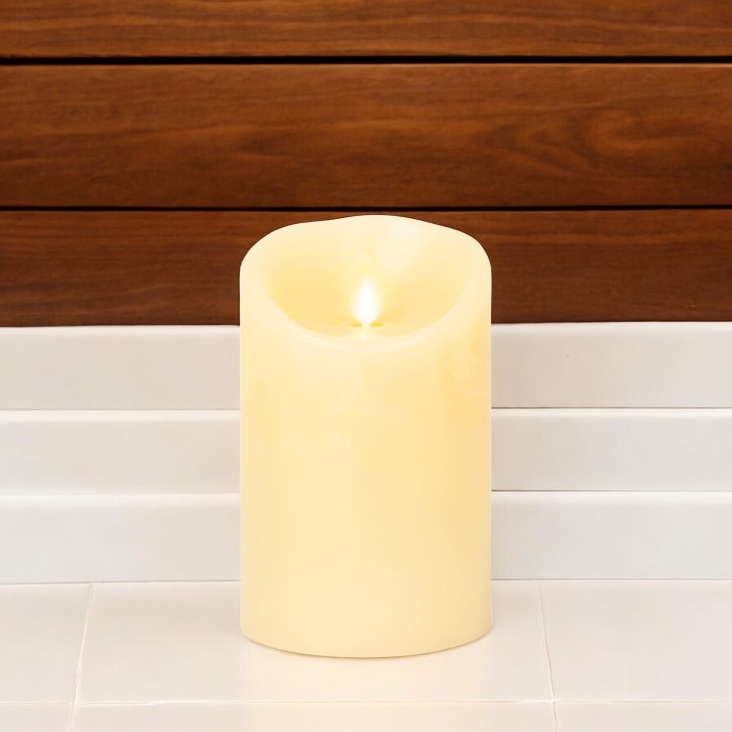 I Scented Candle - Pillar Flameless LED Candle - 3"W x 4.5"H Battery Operated Candle - Perfect for Home & Event Decor