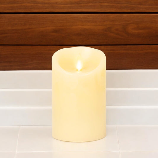 I Scented Candle - Pillar Flameless LED Candle - 3"W x 4.5"H Battery Operated Candle - Perfect for Home & Event Decor