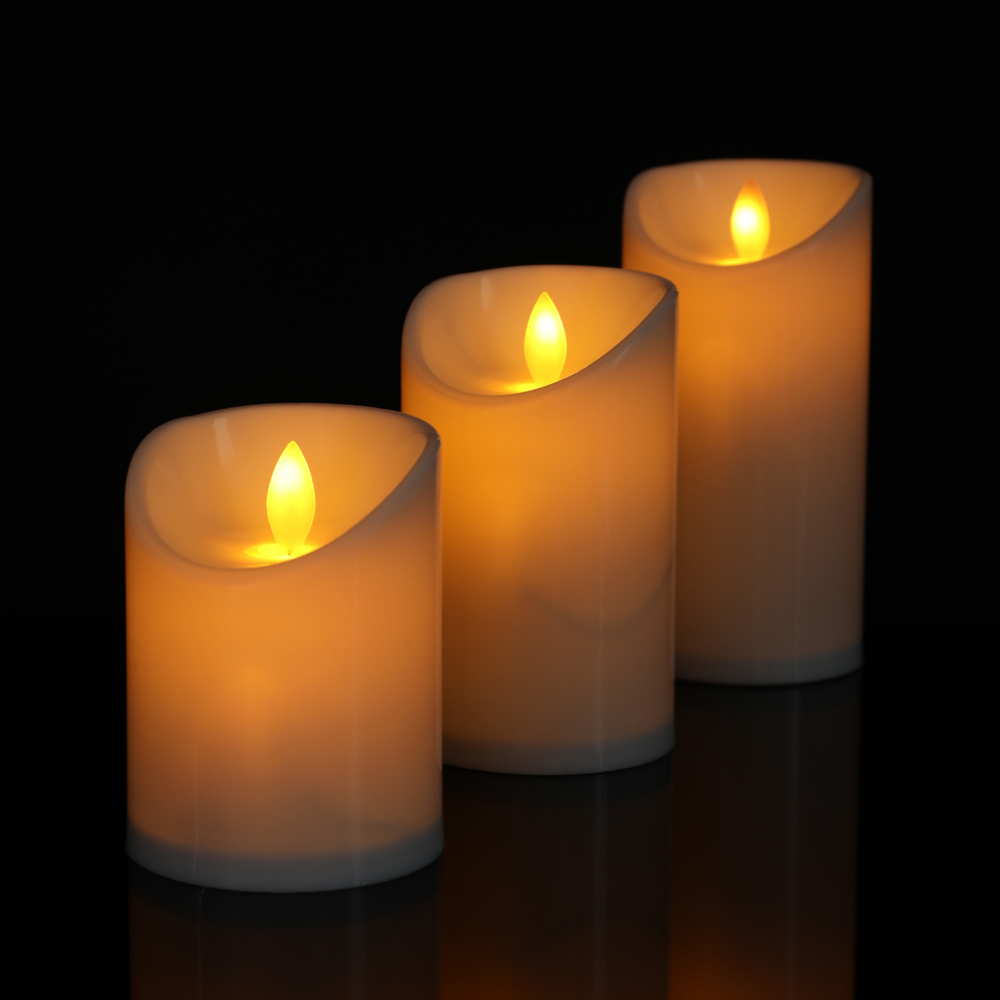 I Scented Candle - Pillar Flameless LED Candle - 3"W x 4.5"H Battery Operated Candle - Perfect for Home & Event Decor