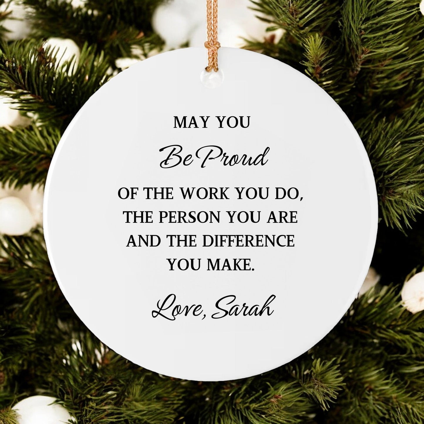 Personalized Ornament Christmas | Be Proud Of The Work You Do Retirement Gifts for Women - Unique Appreciation & Graduation Gifts