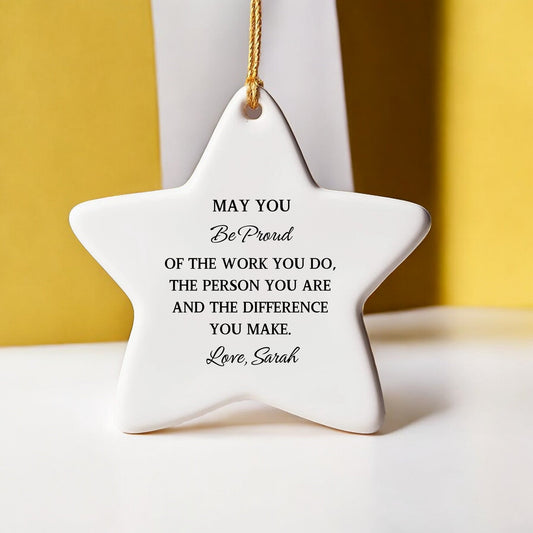 Personalized Ornament Christmas | Be Proud Of The Work You Do Retirement Gifts for Women - Unique Appreciation & Graduation Gifts