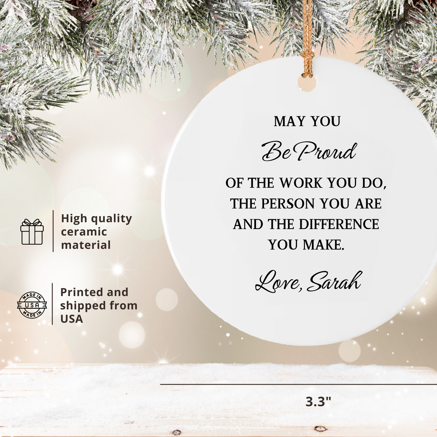 Personalized Ornament Christmas | Be Proud Of The Work You Do Retirement Gifts for Women - Unique Appreciation & Graduation Gifts