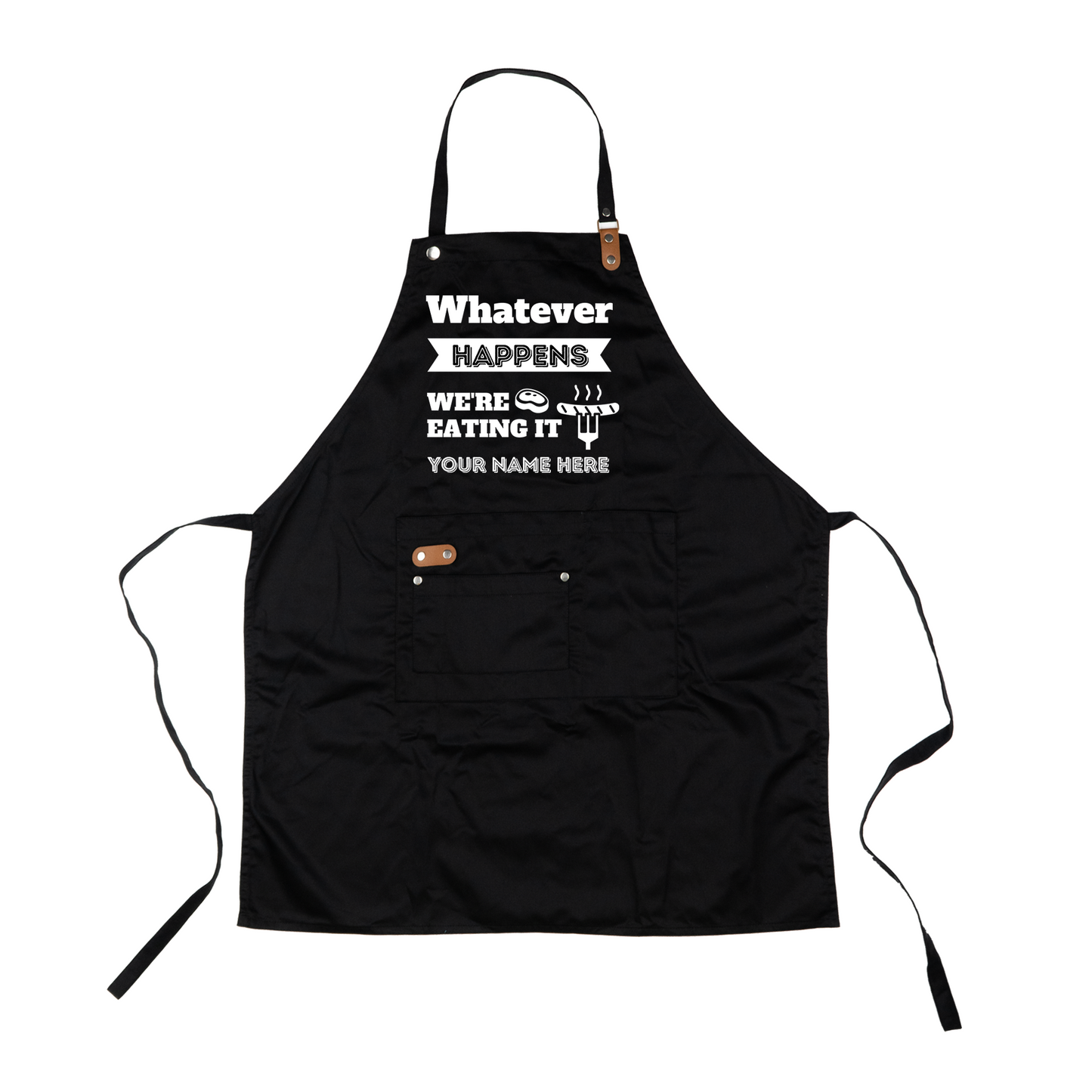 Chef Aprons, Funny BBQ Apron Gift for Men & Dad - Whatever Happens We're Eating It Apron