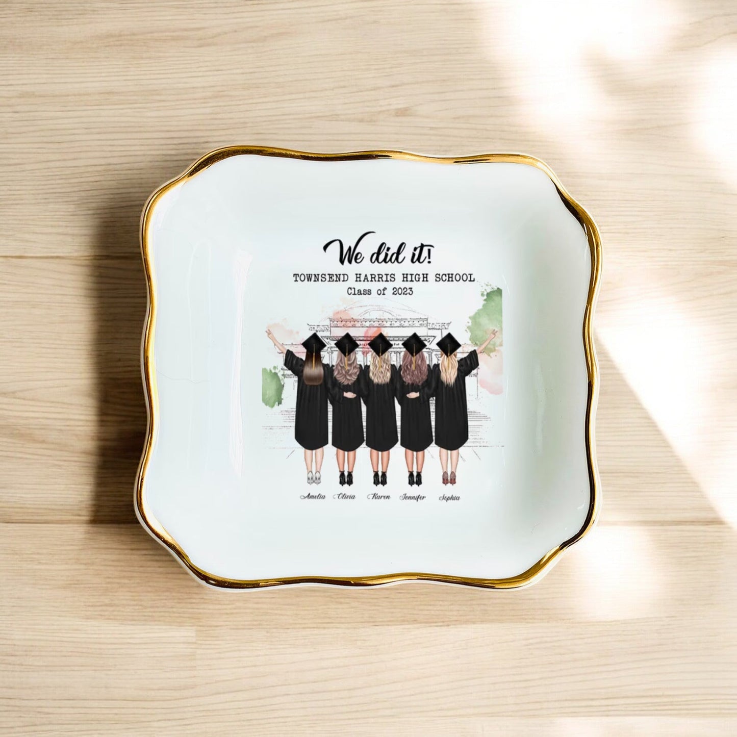 Custom Girl Portrait Ring Dish | We Did Its Graduation Jewelry Holder Gift | I Scented Candle