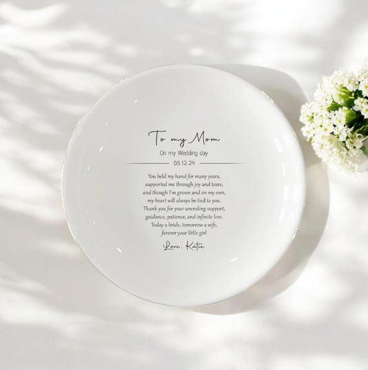 Personalized Jewelry Dish for Mom | Wedding Ring Dish Holder Gifts | I Scented Candle