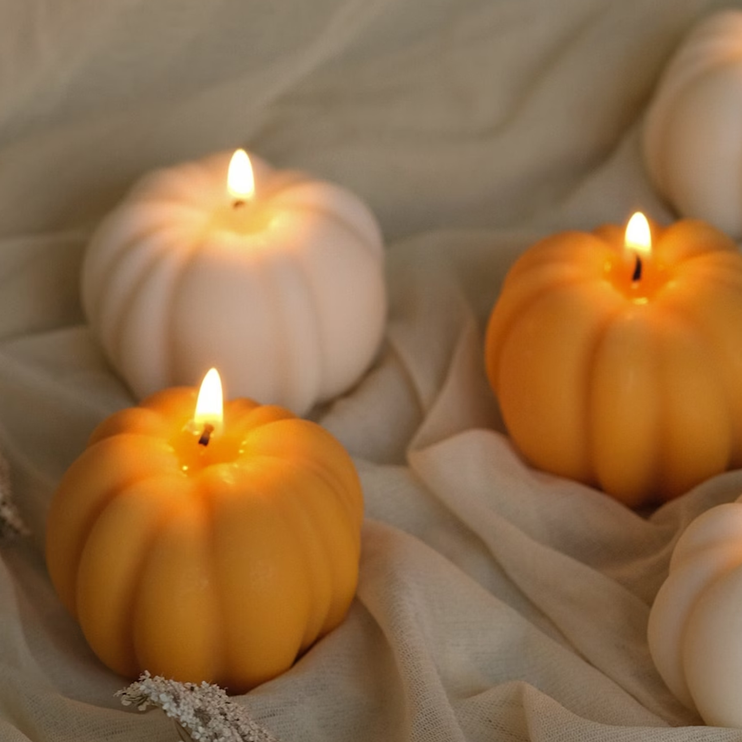 Unique Pumpkin Shaped Candle for Halloween | Spooky Season Decor - Soy Wax Candles