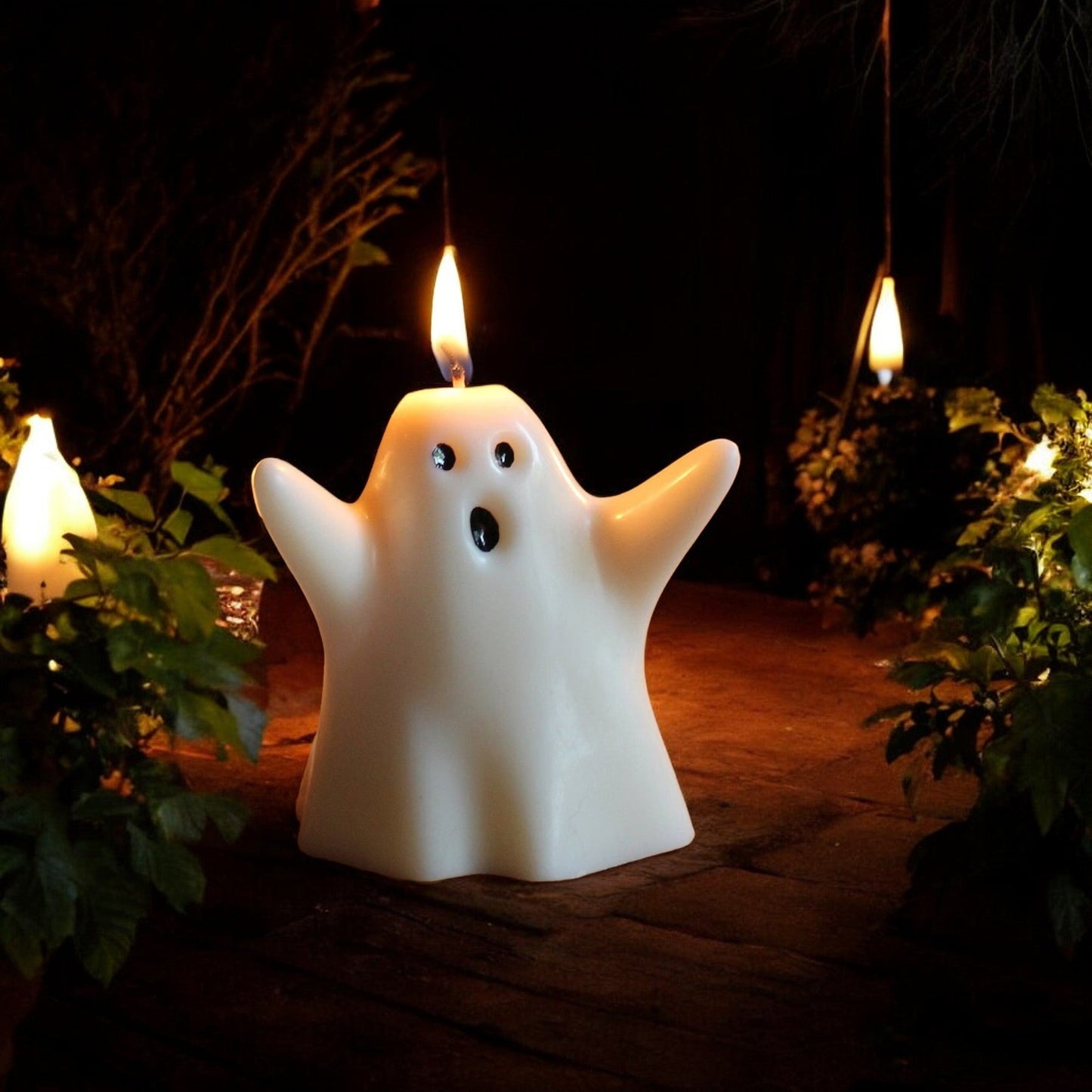 Unique Ghost Candle for Halloween & Fall Decor | Spooky Home Accents - 8cm Soy Wax