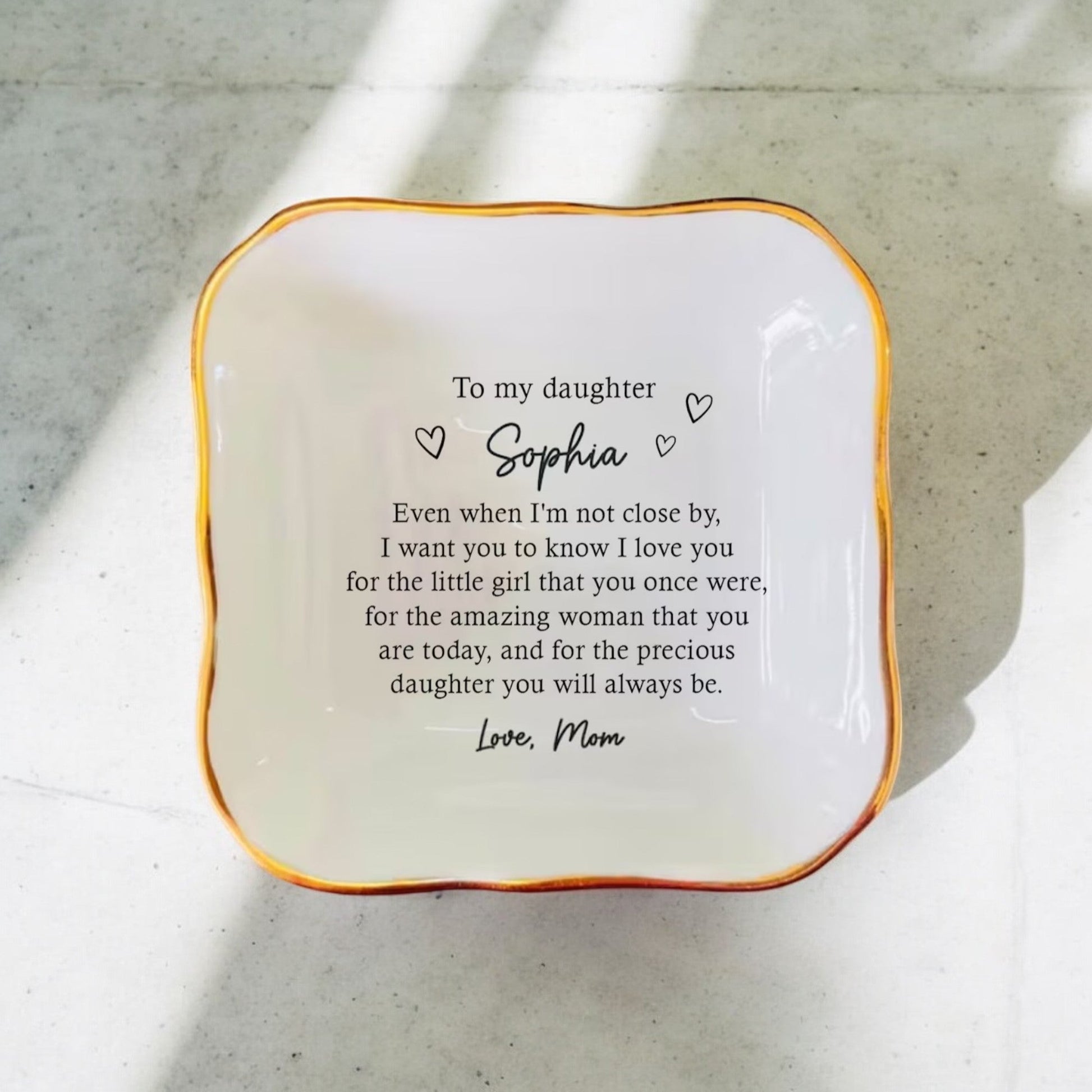 To My Daughter Personalized Ring Dish | Custom Jewelry Tray | I Scented Candle