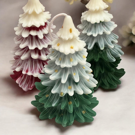 Large Cute Christmas Tree Candle for Holiday Decor | Unique Gift Idea - 9x8cm Soy Wax