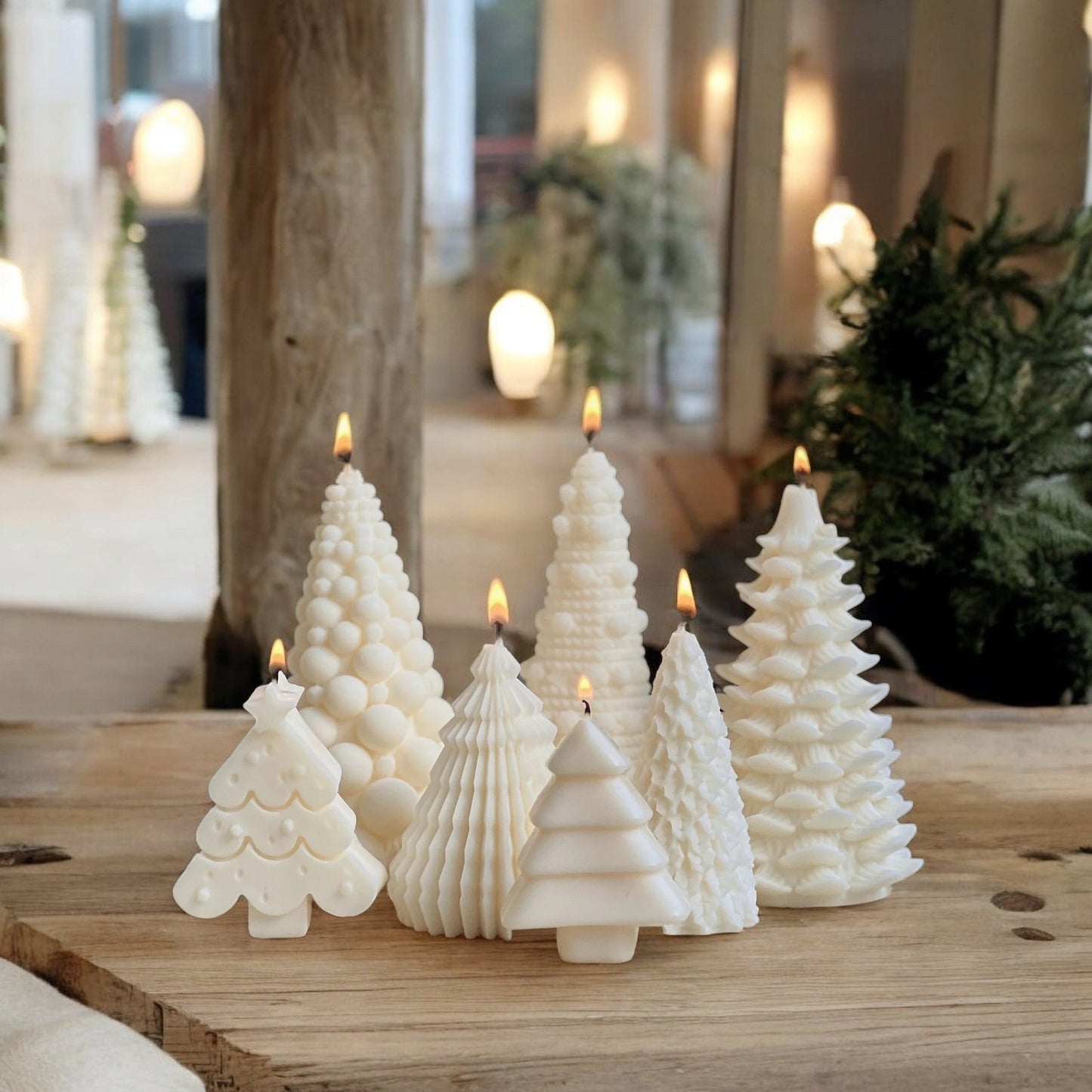 Handmade Christmas Tree Candle for Holiday Decor | Unique Gift Idea - 10x7cm Soy Wax