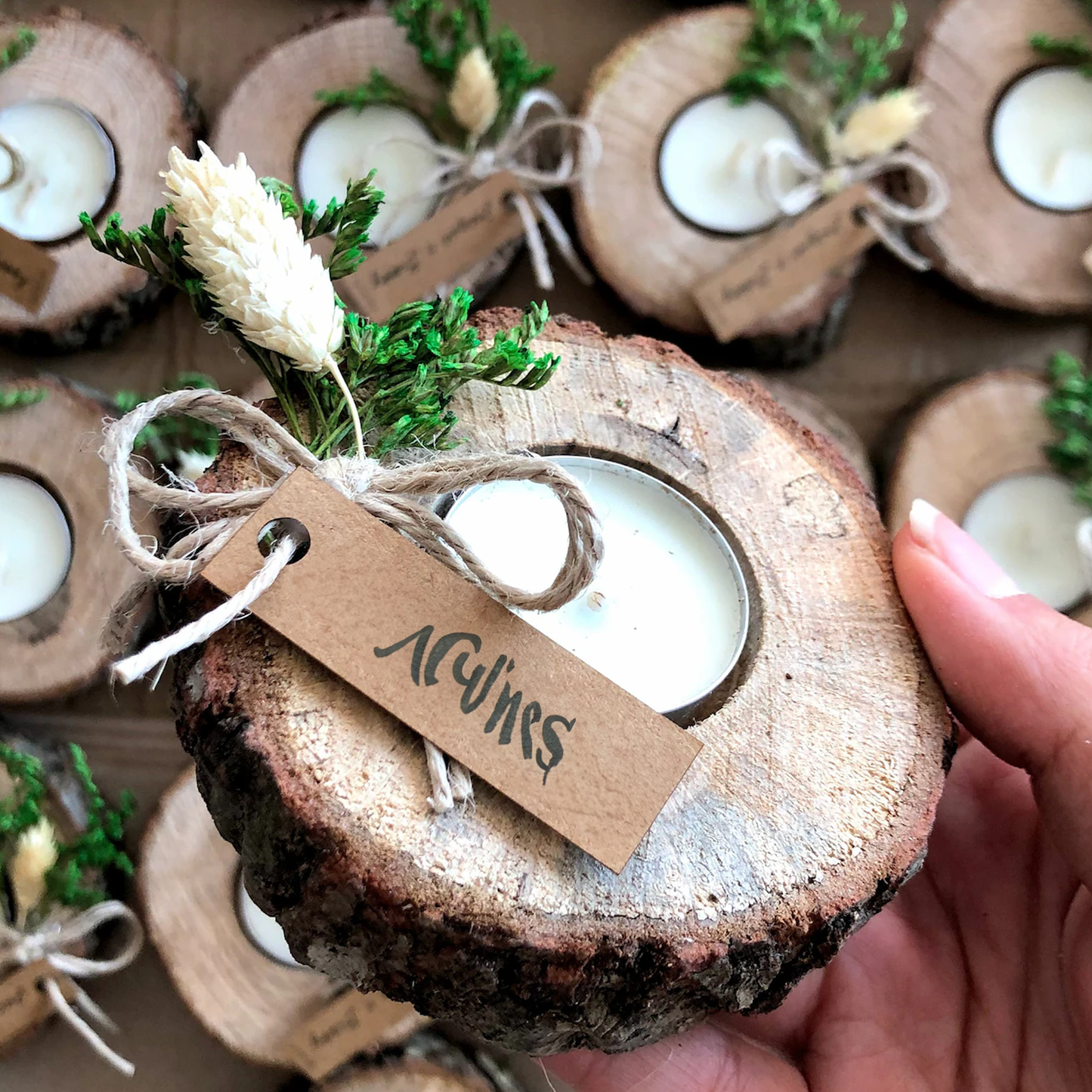 Rustic Wedding Favors | Unique Tealight Holders | I Scented Candle