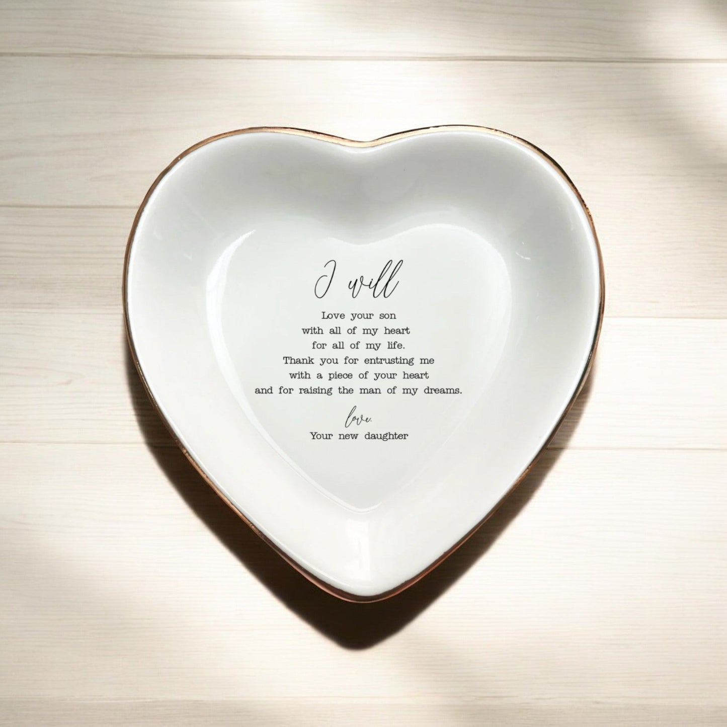 I Will Love Your Son Ring Dish, Personalized Wedding Jewelry Dish Gift for Mother of the Groom - Mother-in-law Gift from Bride