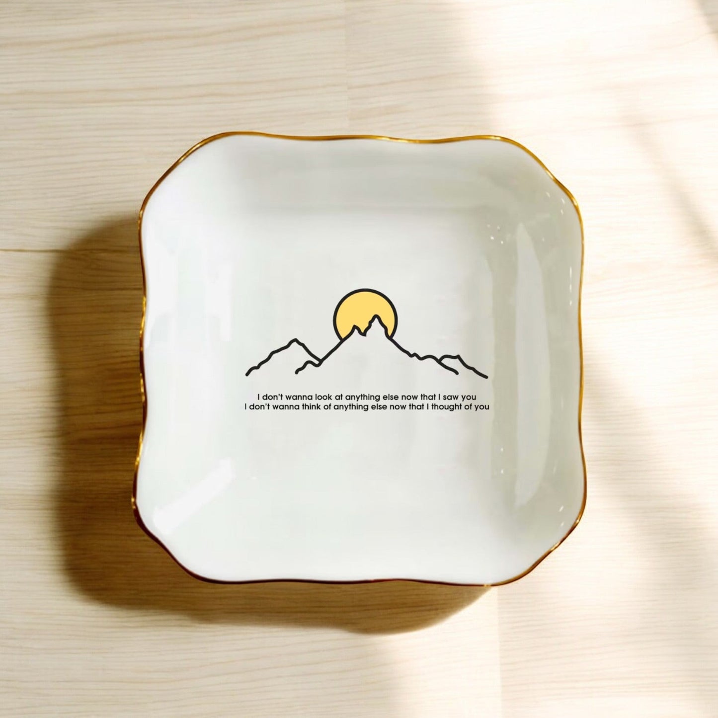 Custom Taylor's Song Ring Dish | Unique Jewelry Dish for Taylor Fan - I Don't Wanna Look at Anything Else Now I Saw You Ring Holder