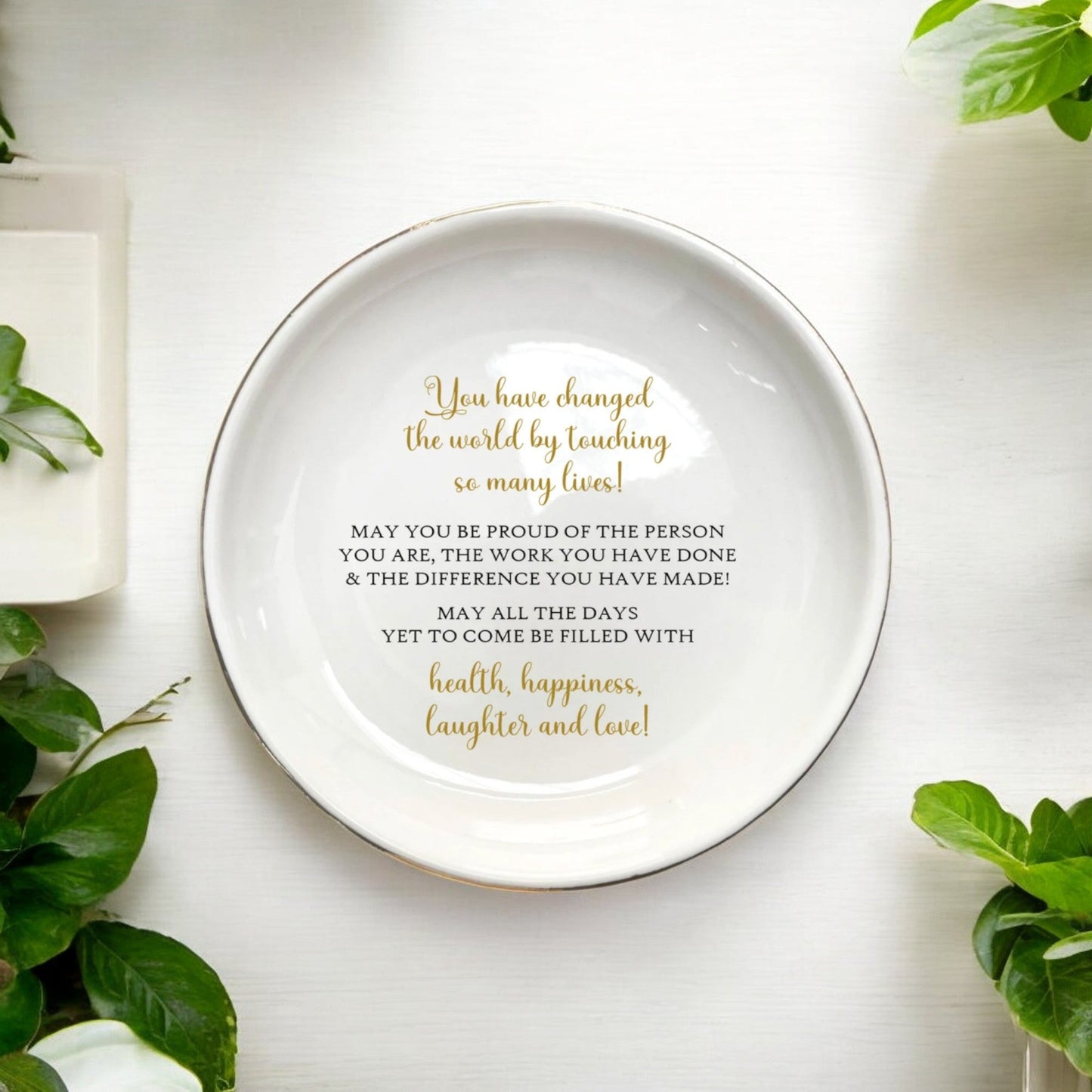 Unique Retirement Ring Dish Gift | Personalized Jewelry Holder" - Never Forget The Difference You Have Made - Farewell Gift For Coworker