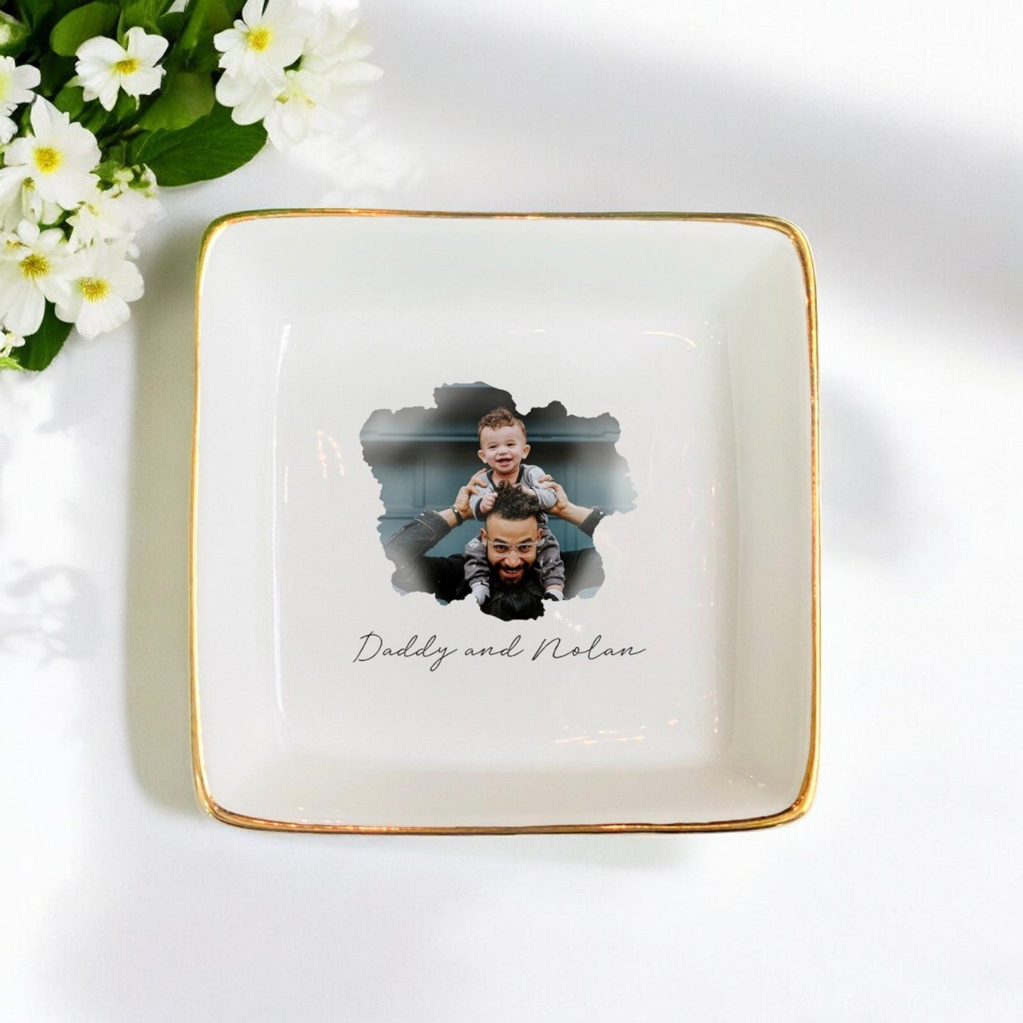 Custom Photo Ring Dish, Anniversary Jelwelry Dish Gift For Wife - I Scented Candle