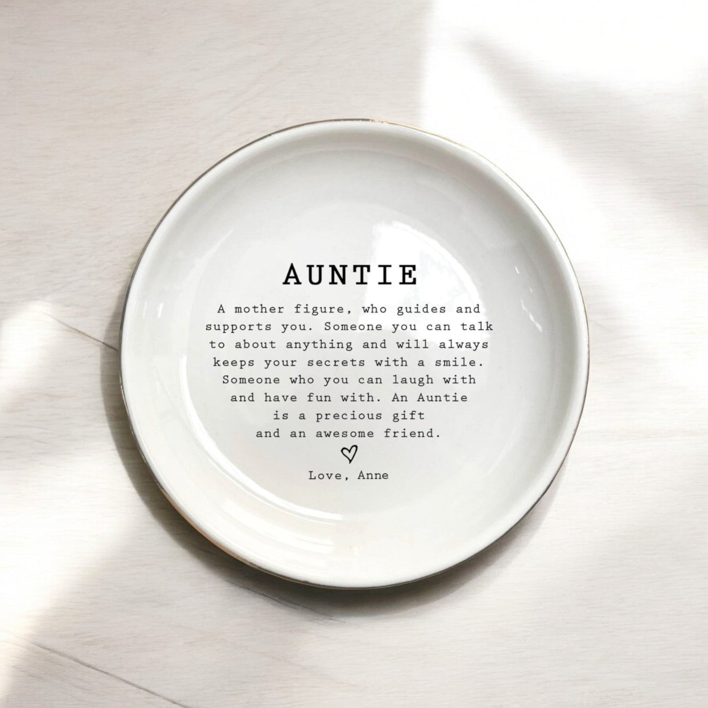 Personalized Aunt Ring Dish, An Auntie Is A Precious Gift Trinket Dish | Custom Jewelry Tray Gift