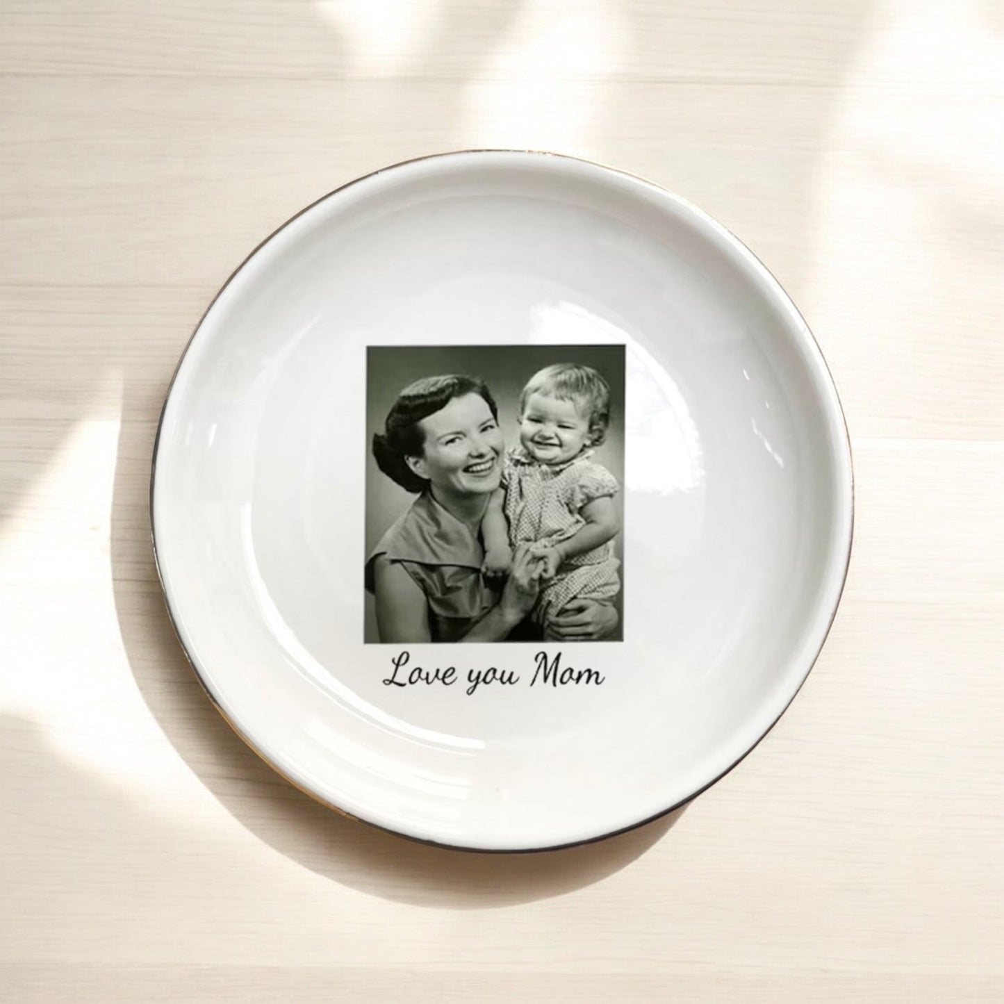 Custom Photo Trinket Tray, Jewelry Storage, Personalized Photo Gifts For Mom Daughter Sister Dad Family