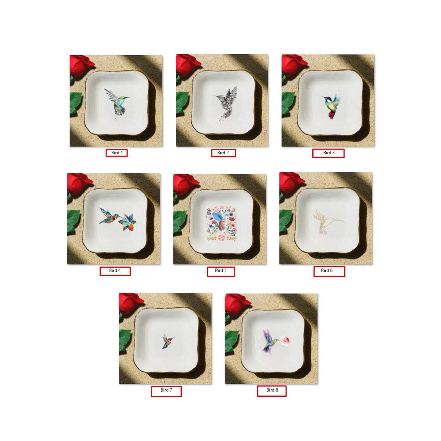 Personalized Hummingbird Ring Dish - Unique Gift for Her, Bird Jewelry Dish, Hippie Trinket Tray, Gifts for Hummingbird Lovers