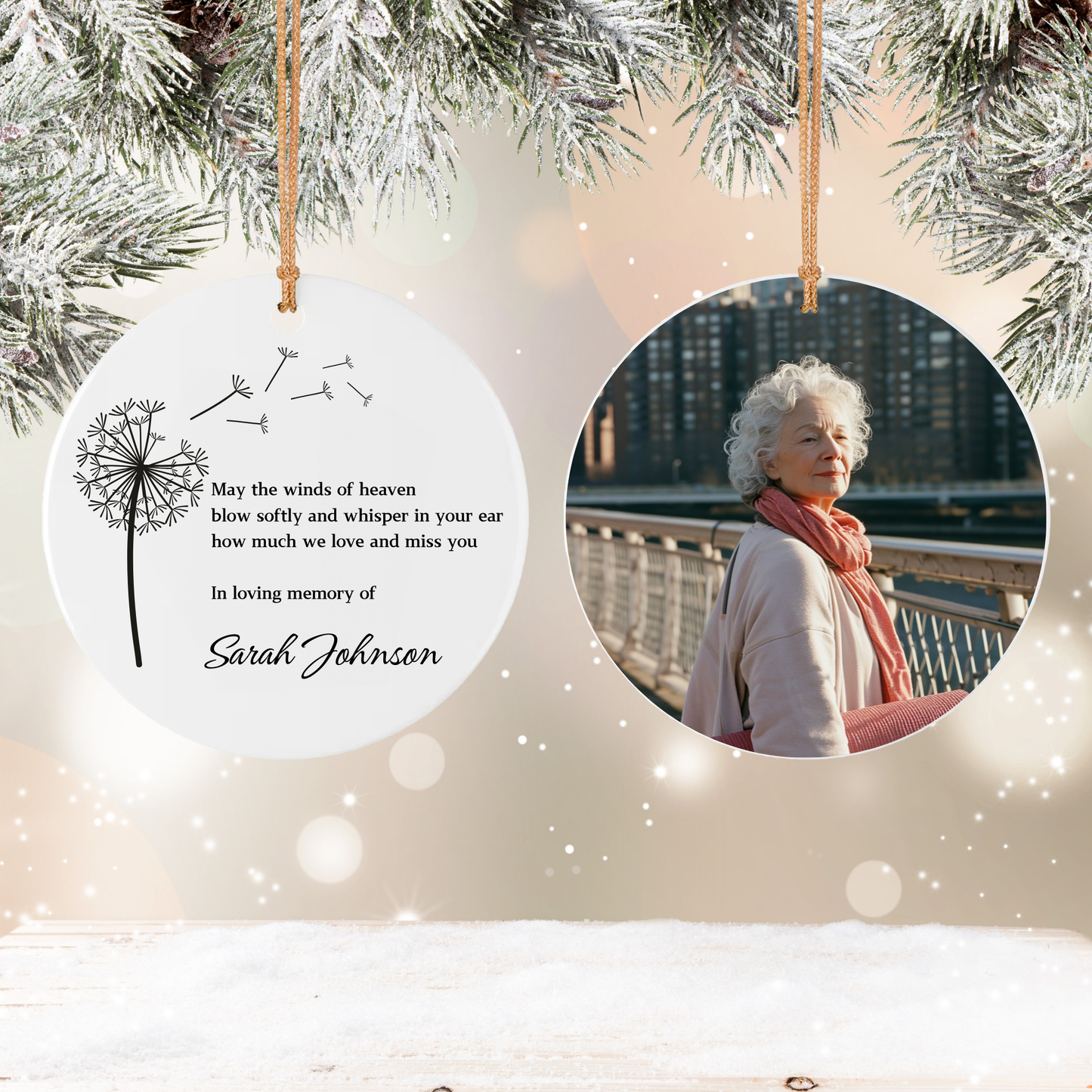 Personalized Memorial Christmas Ornaments | Custom Photo Ornament, In Loving Memory Sympathy Gift