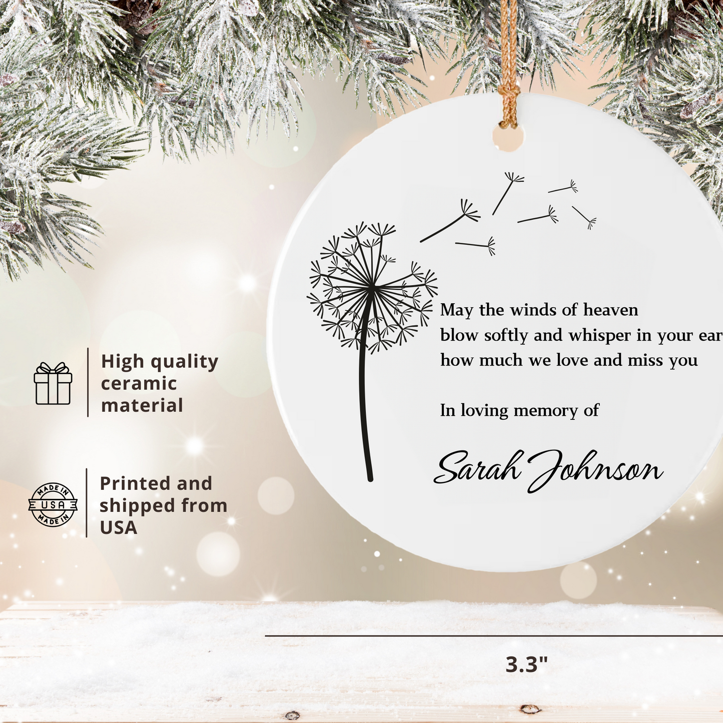 Personalized Memorial Christmas Ornaments | Custom Photo Ornament, In Loving Memory Sympathy Gift