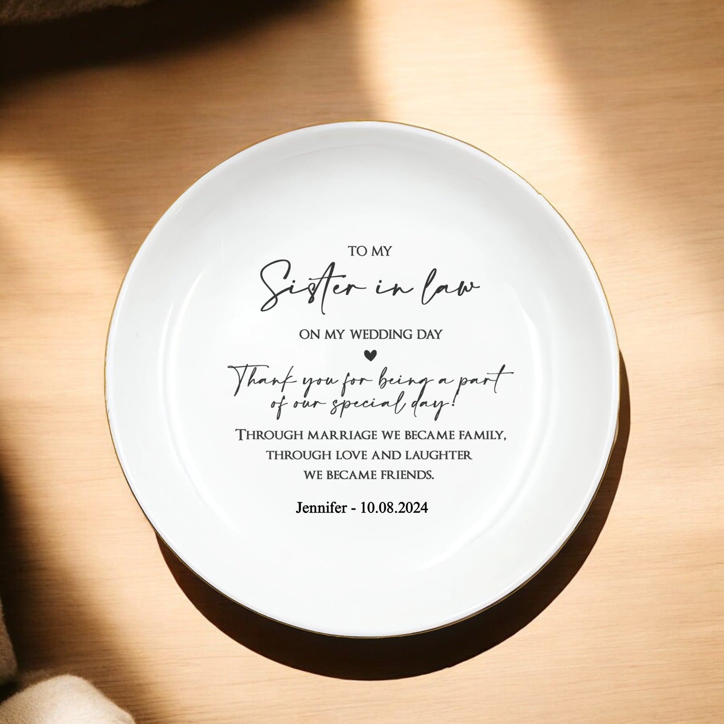 Custom Sister In Law Ring Dish, Bridesmaids Gift, Future Sister Gift - I Scented Candle 