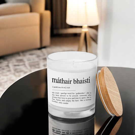 Máthair Bhaistí Irish Godmother Candle | Unique Godmother Gift - Definition Personalized Candle