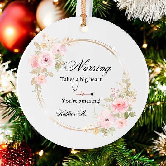 Personalized Nurse Christmas Ornament – Unique Nursing Gift – Custom Caregiver Ornament