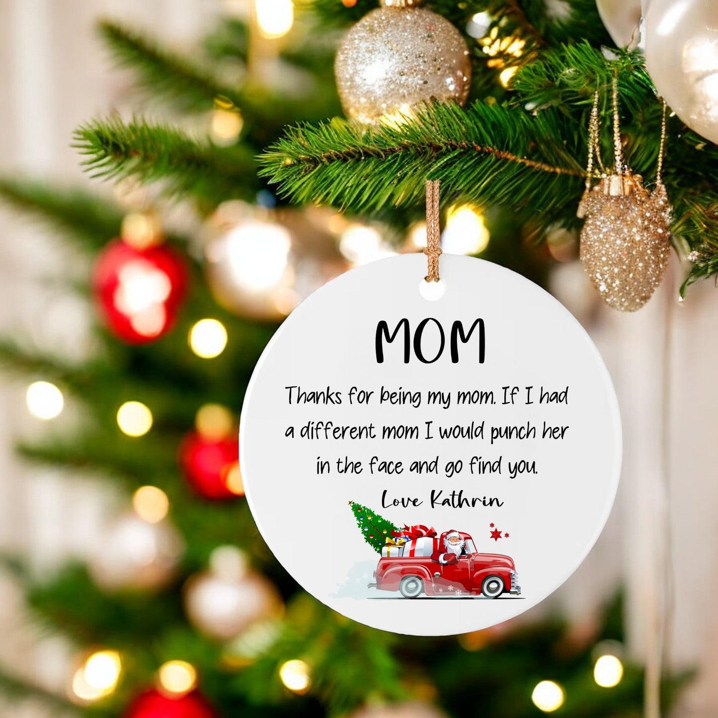 Custom Photo Ornament for Mom - Christmas Ornament Gifts for Mother