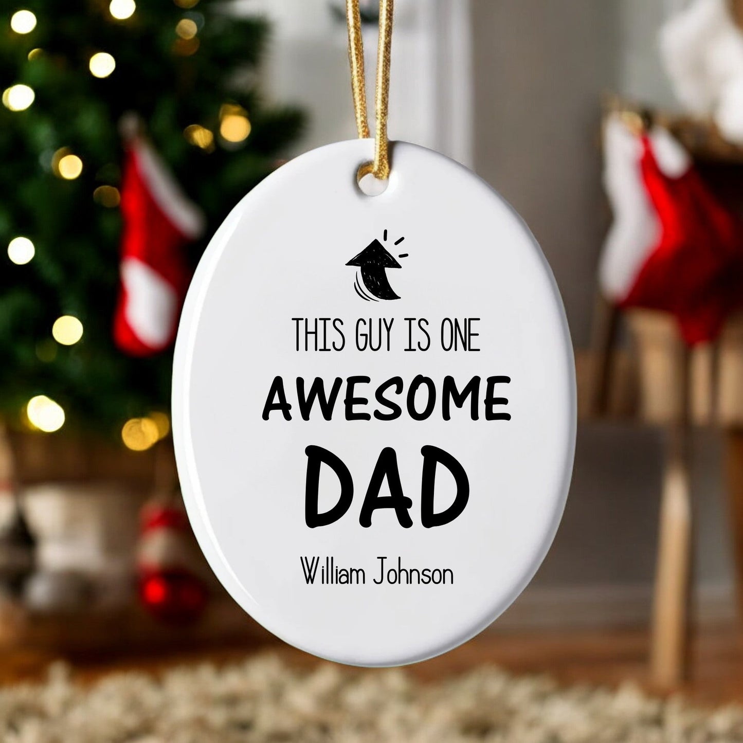 Personalized Christmas Ornaments for Dad | This is what an Awesome Daddy Looks Like Ornaments Gifts