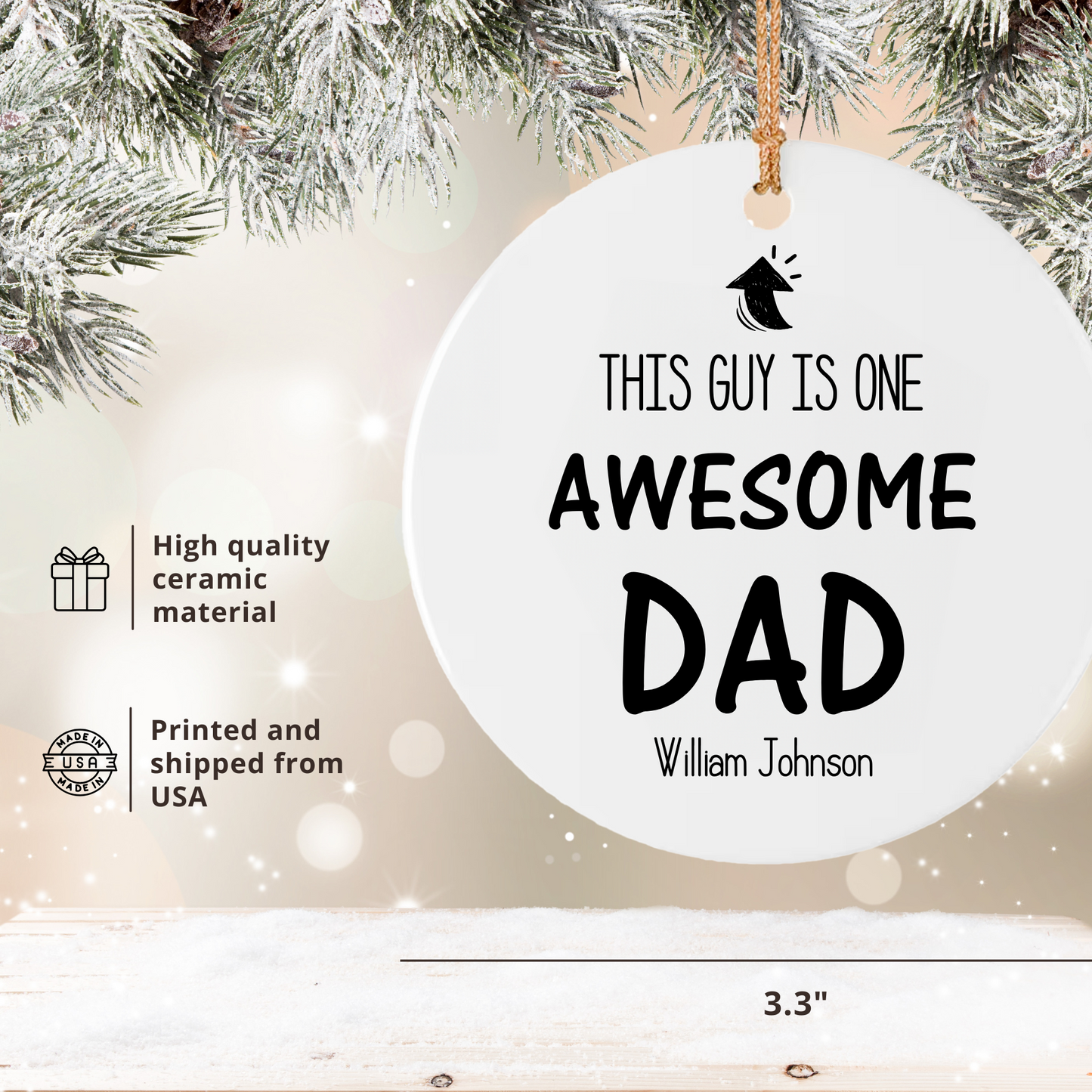 Personalized Christmas Ornaments for Dad | This is what an Awesome Daddy Looks Like Ornaments Gifts