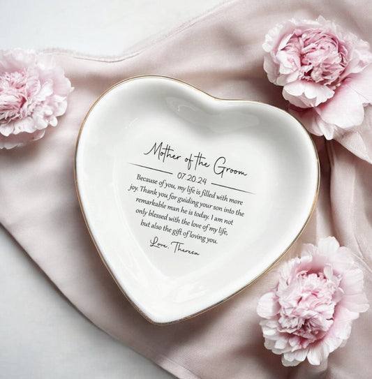 Personalized Mother of the Groom Ring Dish, Custom Ceramic Trinket Tray | I Scented Candle