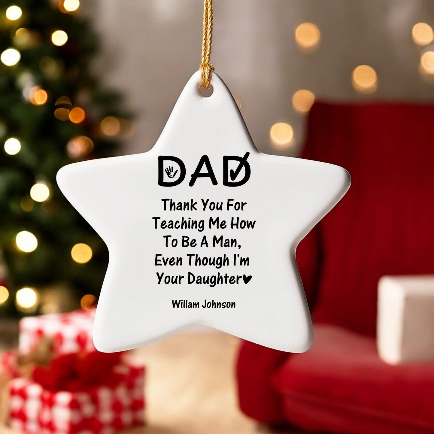 Custom Christmas Ornaments for Dad | Thank You for Teaching Me Ornament Gifts