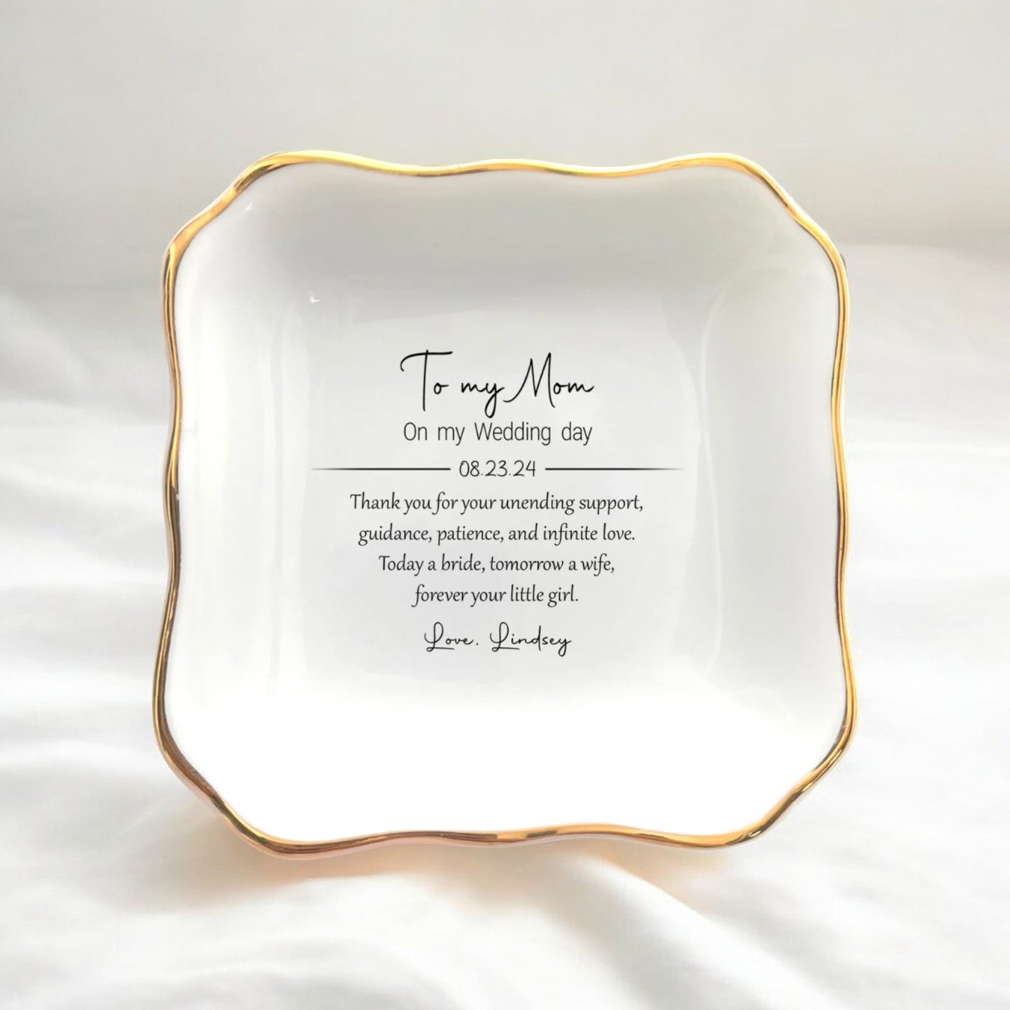 Personalized Ring Dish for Mom | Wedding Gift from Bride | I Scented Candle