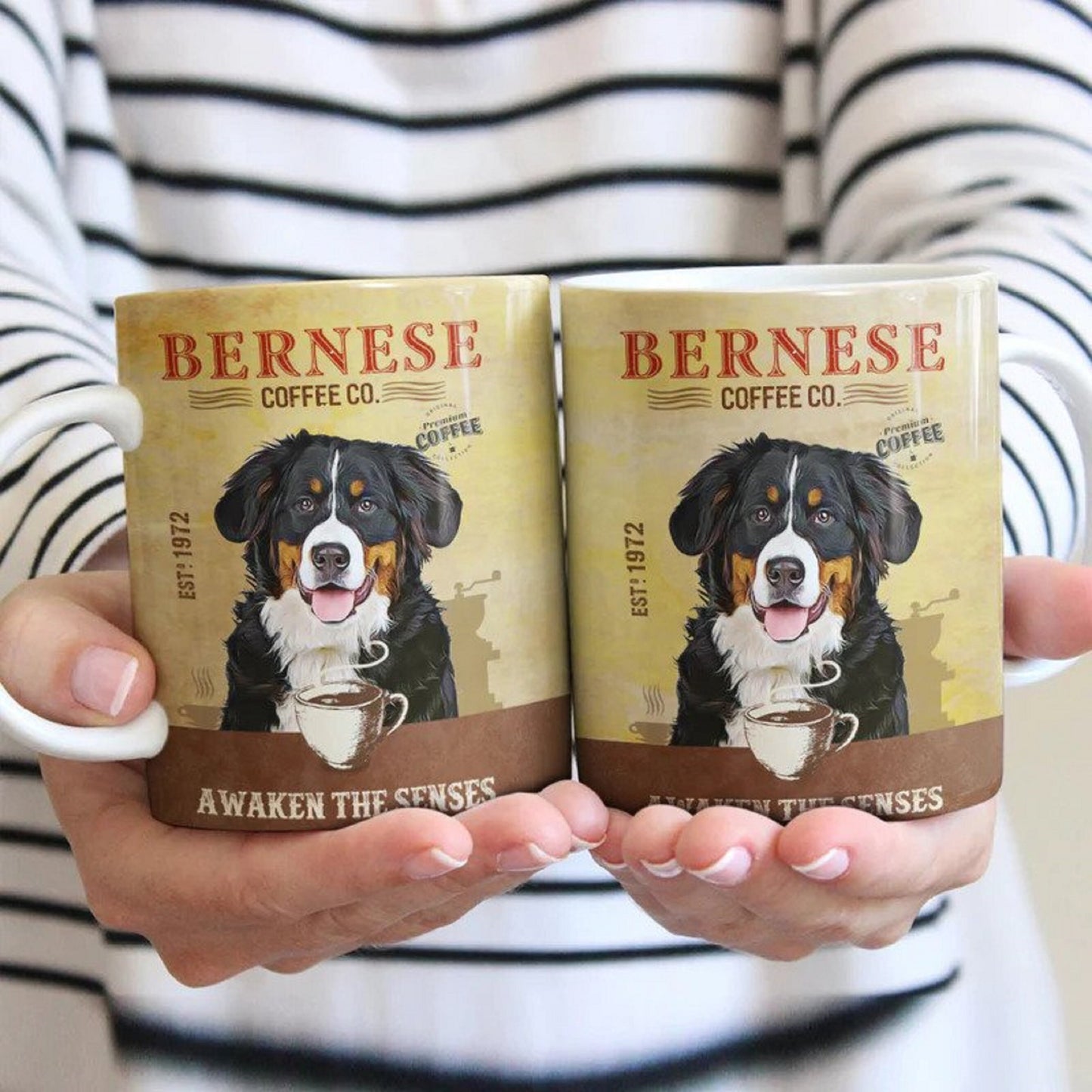 Bernese Dog Coffee Company Mug, Vintage Bernese Dog Mug For Dog Lovers, Mom Dog Mug,Dad Dog Mug, Gift For Dog Lover, Awaken The Senses