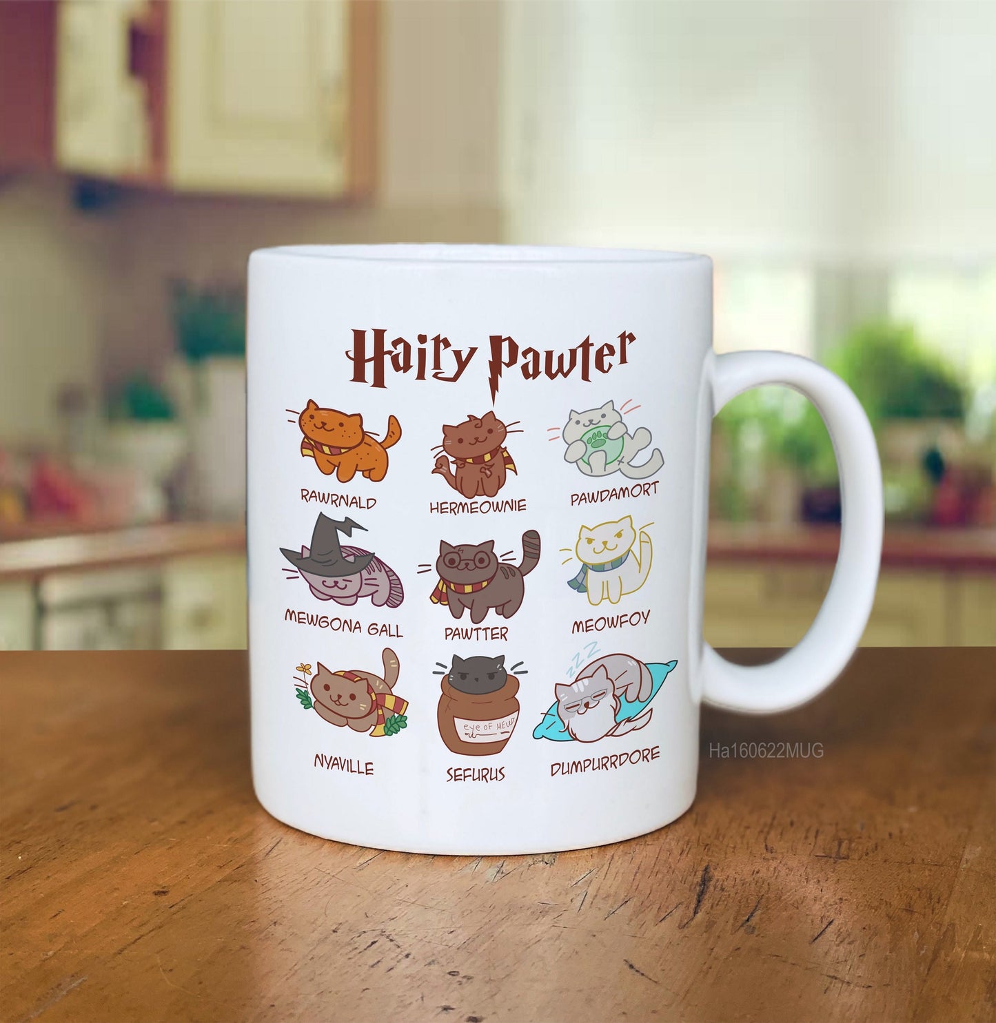 Hairy Pawter Funny Cat Mug, Cat Coffee Mug, Cat Dad, Cat Mom Mug, Gift For Cat Lovers, Vintage Mug, Potterhead, Wizrad, Mother's Day Gift