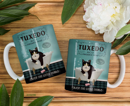 Vintage Tuxedo Cat Company Coffee Mug, Retro Cat Mug For Cat Mom Cat Lovers, Tuxedo Company Cat Mug, Mug Gift Cat Mom, Cat Dad
