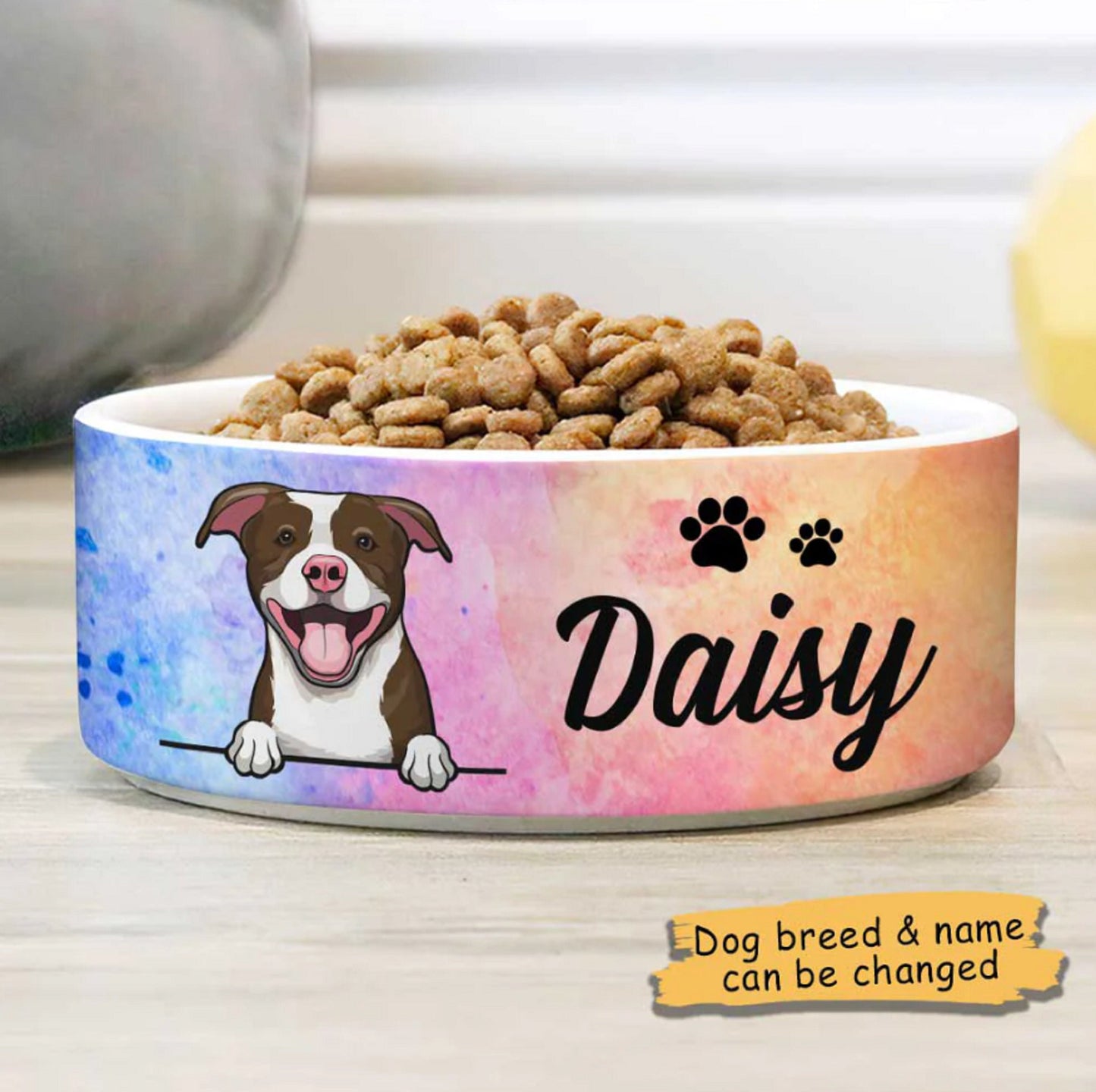 Custom Dog Bowls Galaxy Watercolor, Personalized Dog Bowl, New Dog Gift, Dog Food Bowl, Dog Water Bowl, Pet Bowl, Dog Lovers Gifts