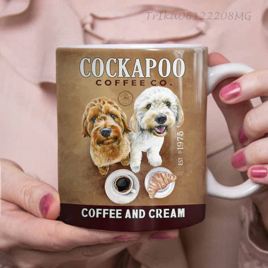 Cockapoo Dog Coffee Company Mug, Coffee and Cream, Cockapoo Dog Mug For Dog Lovers, Mom Dog Mug, Dad Dog Mug, Gift For Dog Lovers