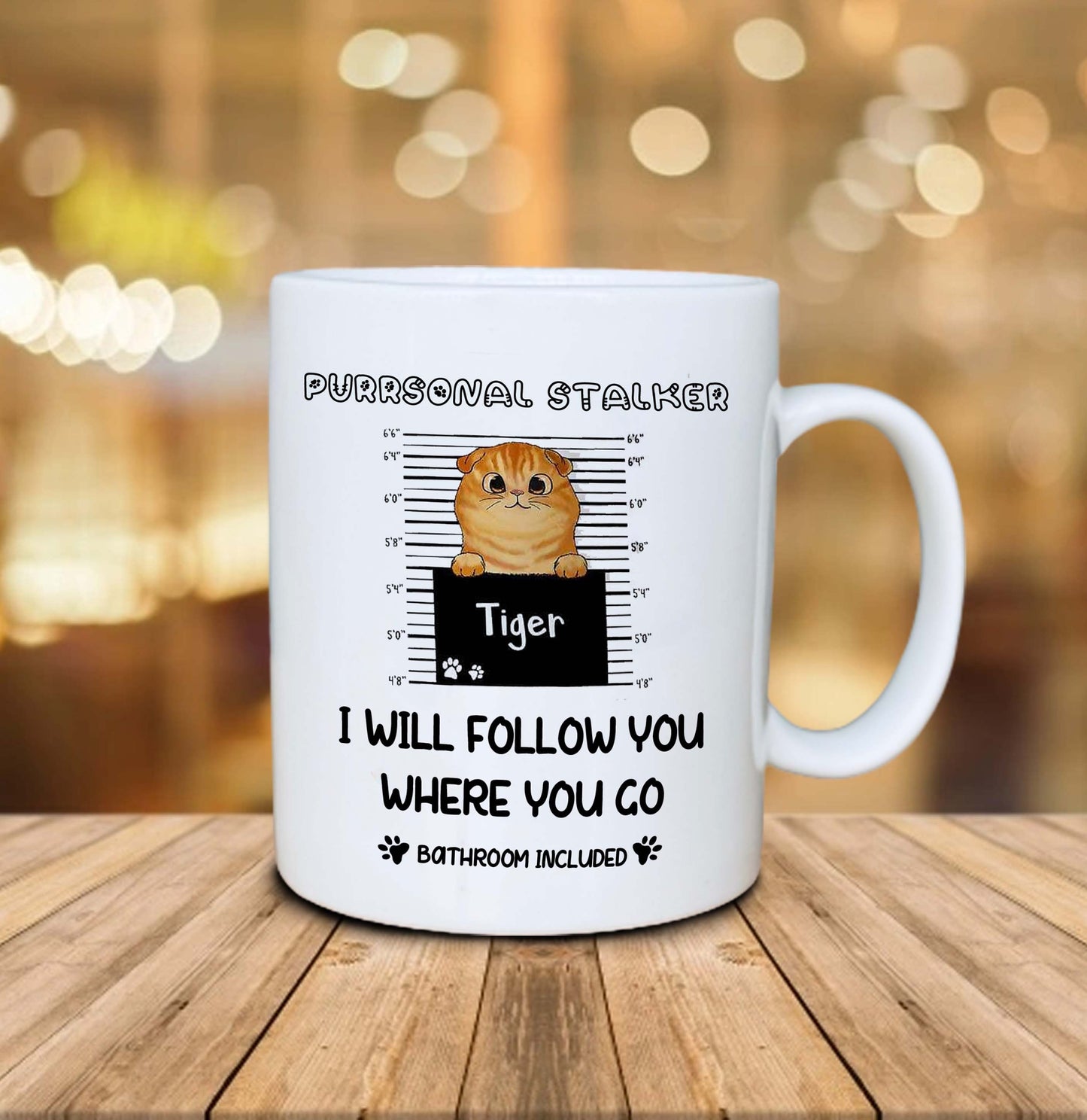 Personalized Purrsonal Stalker Cat Coffee Mug - Funny Cat Coffee Mug - Mug Gift For Cat Lover - Cat Christmas Mug Gift - Santa Gift