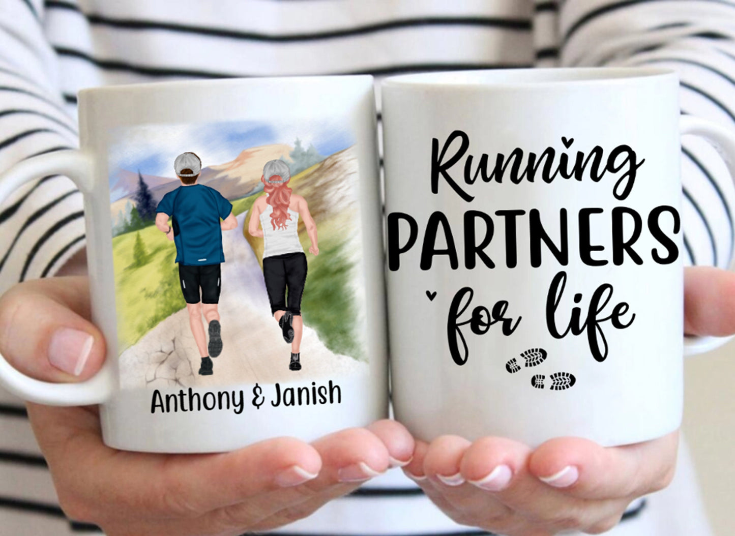 Running Partner for Life Personalized Coffee Mug, Mugs For Couples, Engagement Gift For Couples, Husband Gift, Anniversary Gift