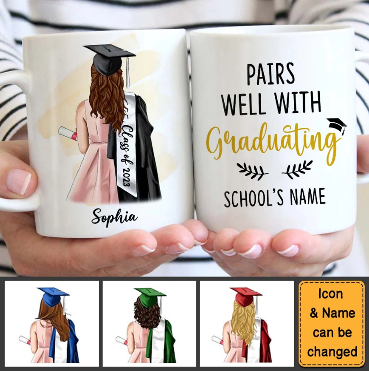 Mastered it Graduation 2024 Personalized Mug, Class of 2024, High School Graduation Gift for Daughter, Grad Gift, Graduation Coffee Mug