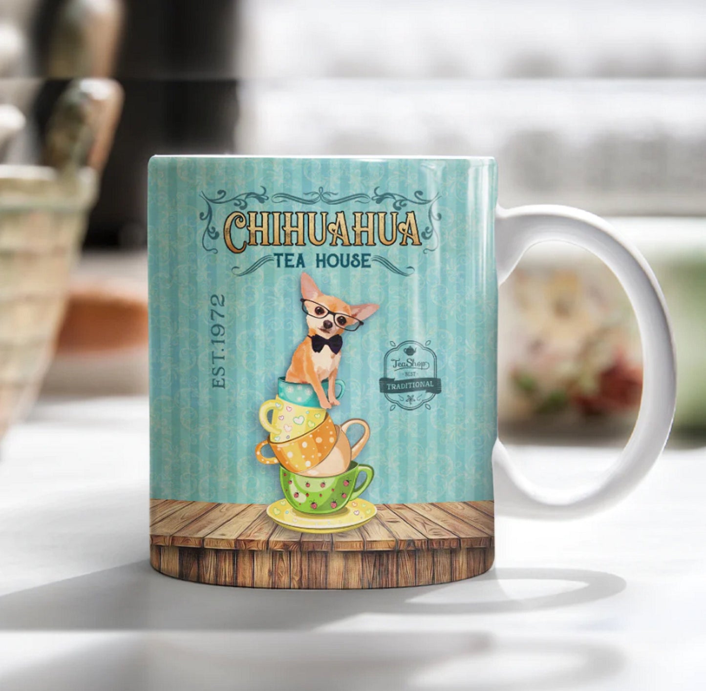 Chihuahua Dog Tea Housey Mug, Coffee Mug, Chihuahua Dog Mug For Dog Lovers, Mom Dog Mug, Gift For Dog Lovers, Custom Dog Coffee Cup