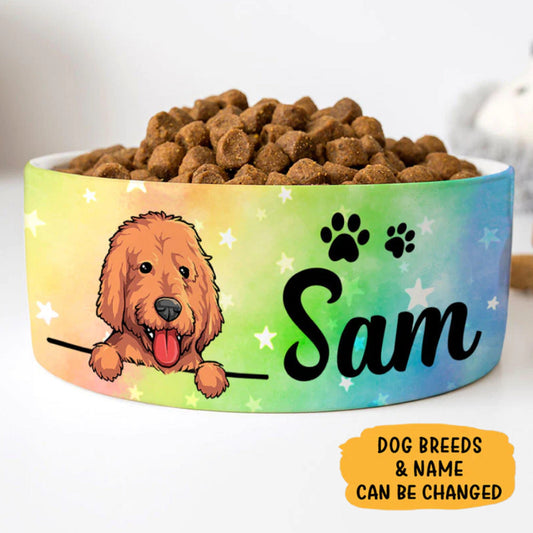 Custom Dog Bowls Galaxy Watercolor, Personalized Dog Bowl, New Dog Gift, Dog Food Bowl, Dog Water Bowl, Pet Bowl, Dog Parents Gifts