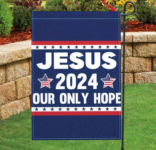 Christ Jesus 2024 Garden Flag, Christian God Bless House, Yard Porch House Flag For Outside Decoration, Easter Gift, Outdoor Flag