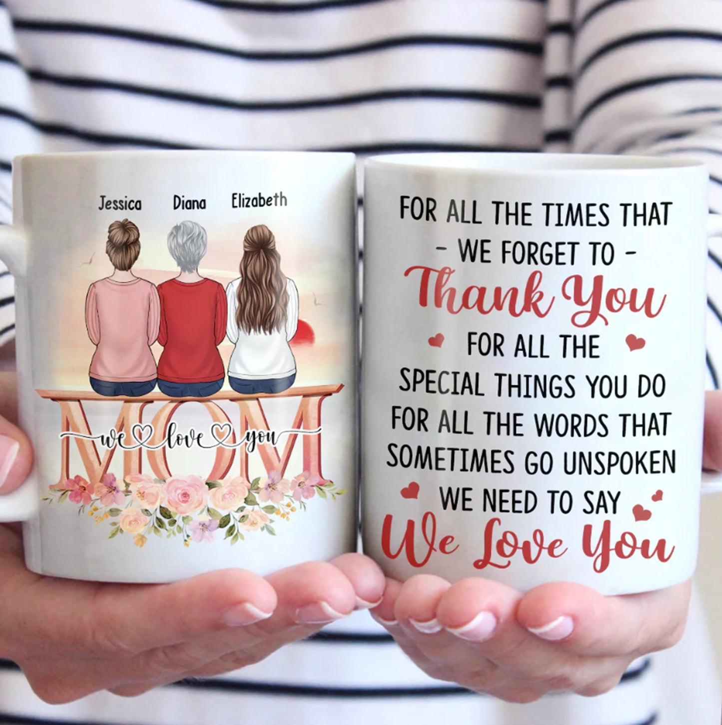 Thank You Mother Personalized Mug, Mother Gifts, Gift For Mom, Long Distance Mug, Mothers Day Gifts, Mother Daughter Mug, Holiday Mug Gift