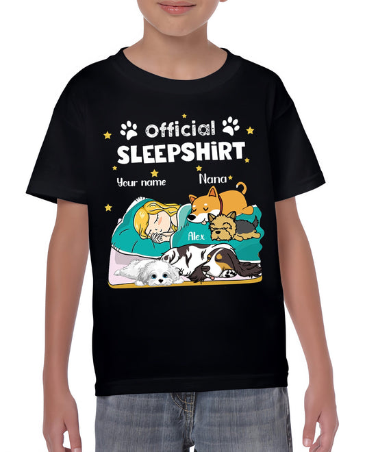 Toddler T-shirt, Custom Dog Sleep Shirt, Funny Dog Shirt For Human, Sleepover Shirt, Gift for Dog Lovers, Toddler & Youth Tee, Kids Shirt