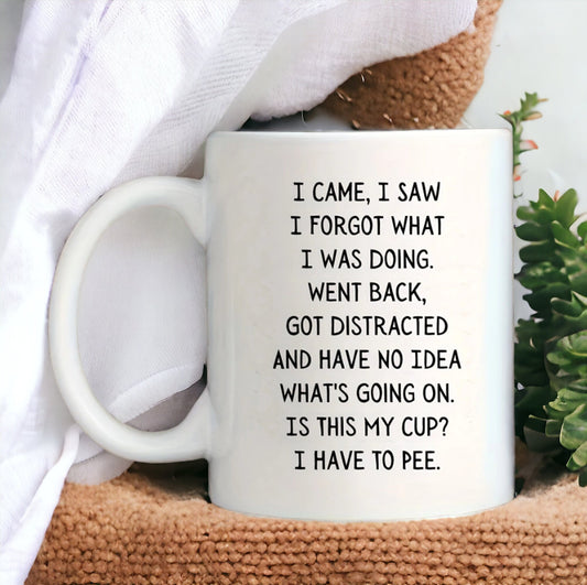 I Came I Saw I Forgot What I Was Doing Coffee Mug, Funny Mug, Retirement Mug, Gifts for Grandma, Grandpa, Old People Mug, Senior Mug